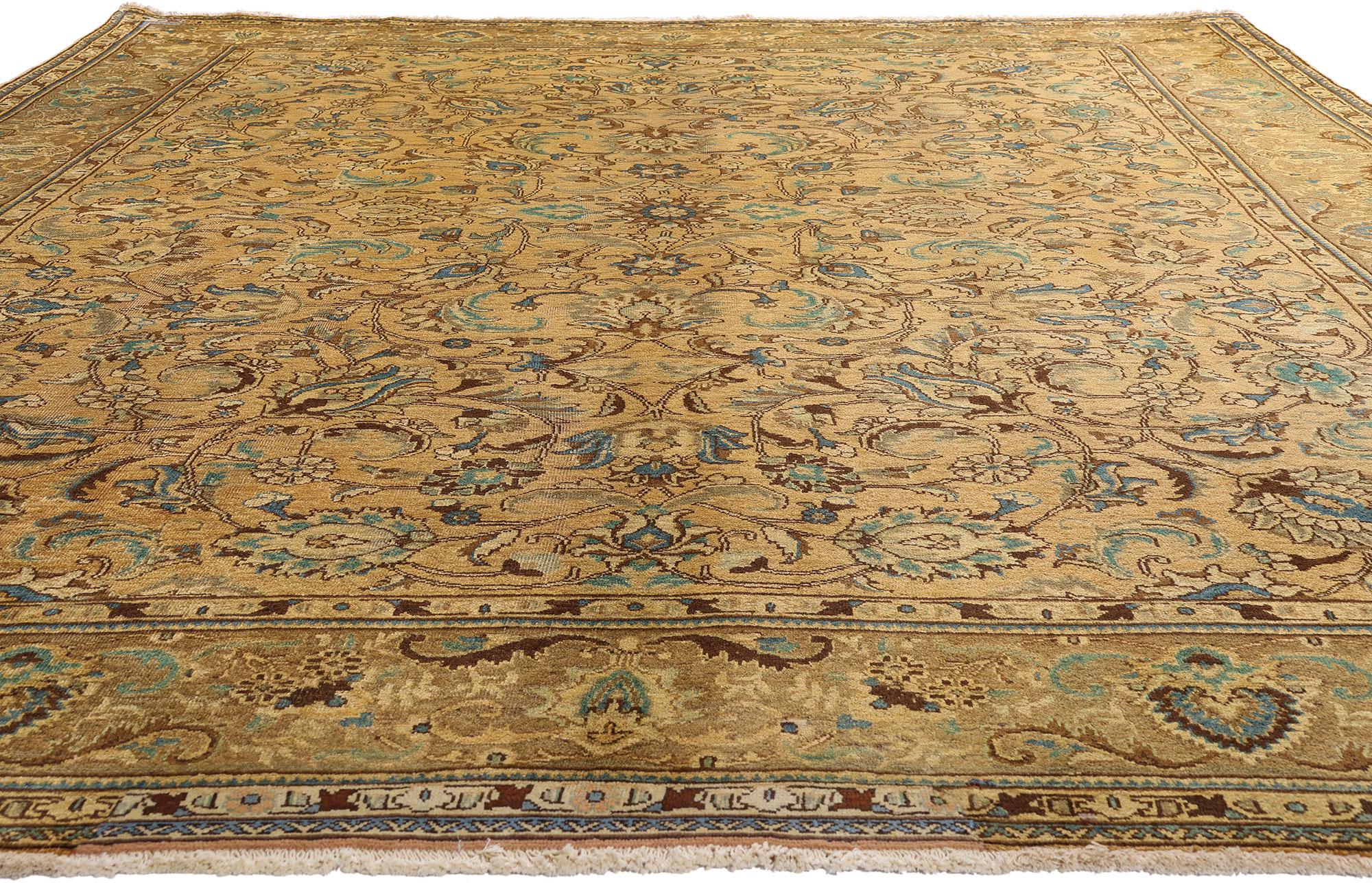 Persischer Täbriz-Teppich im traditionellen Stil, Vintage (Handgeknüpft) im Angebot