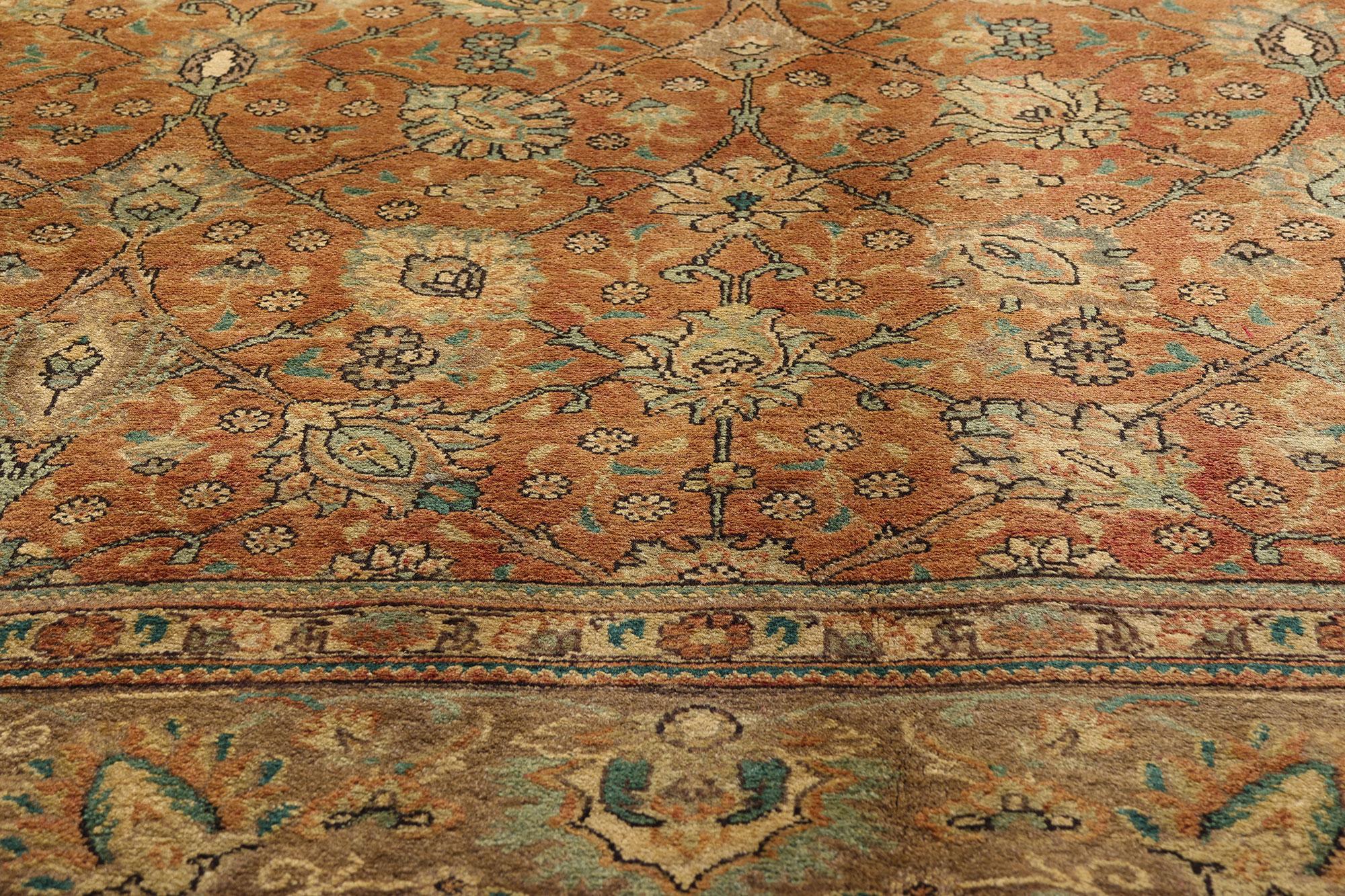 Lana Tappeto persiano Tabriz vintage con stile tradizionale in vendita