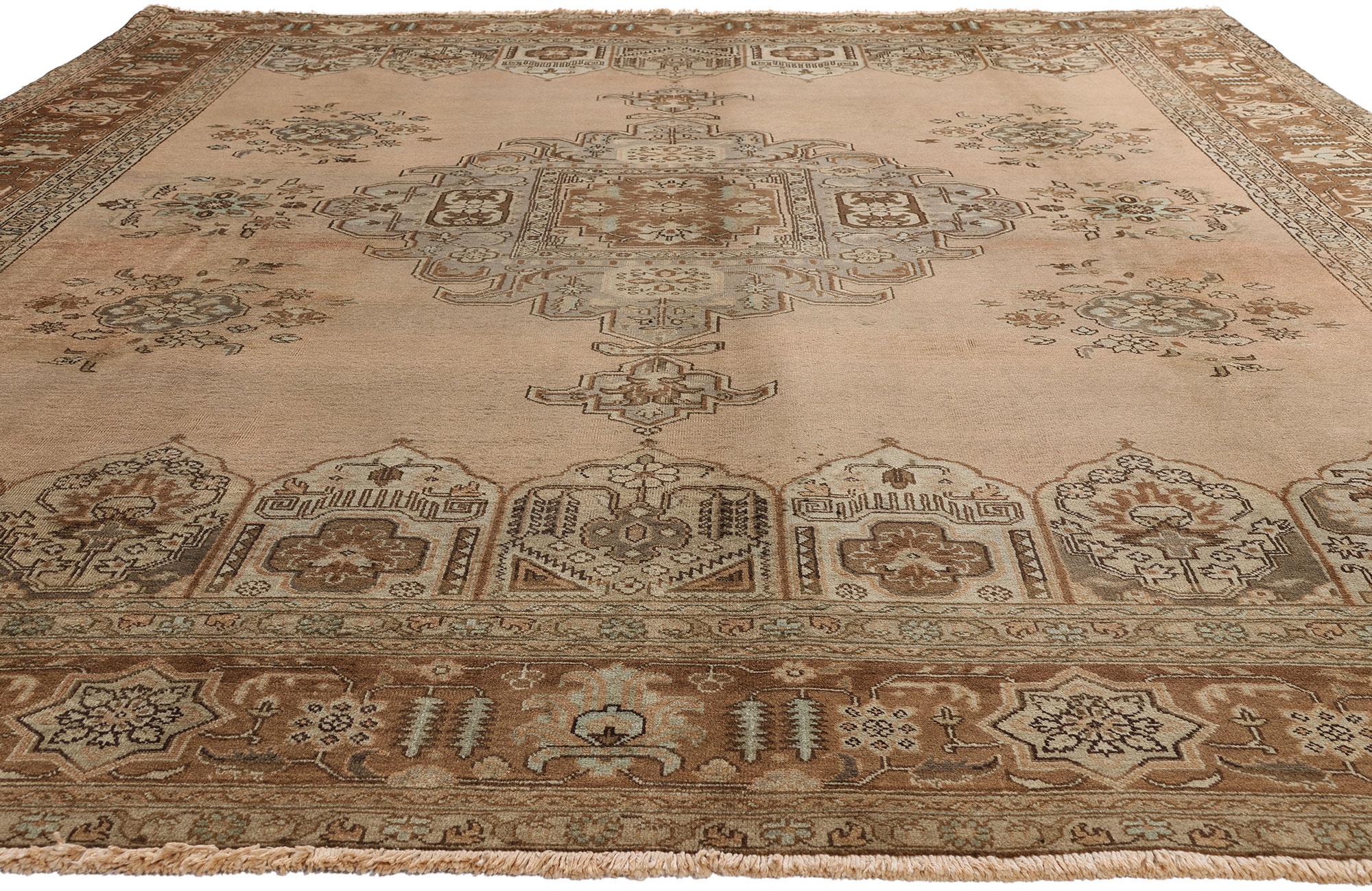 Alfombra Persa Tabriz Vintage de Estilo Tradicional siglo XX en venta