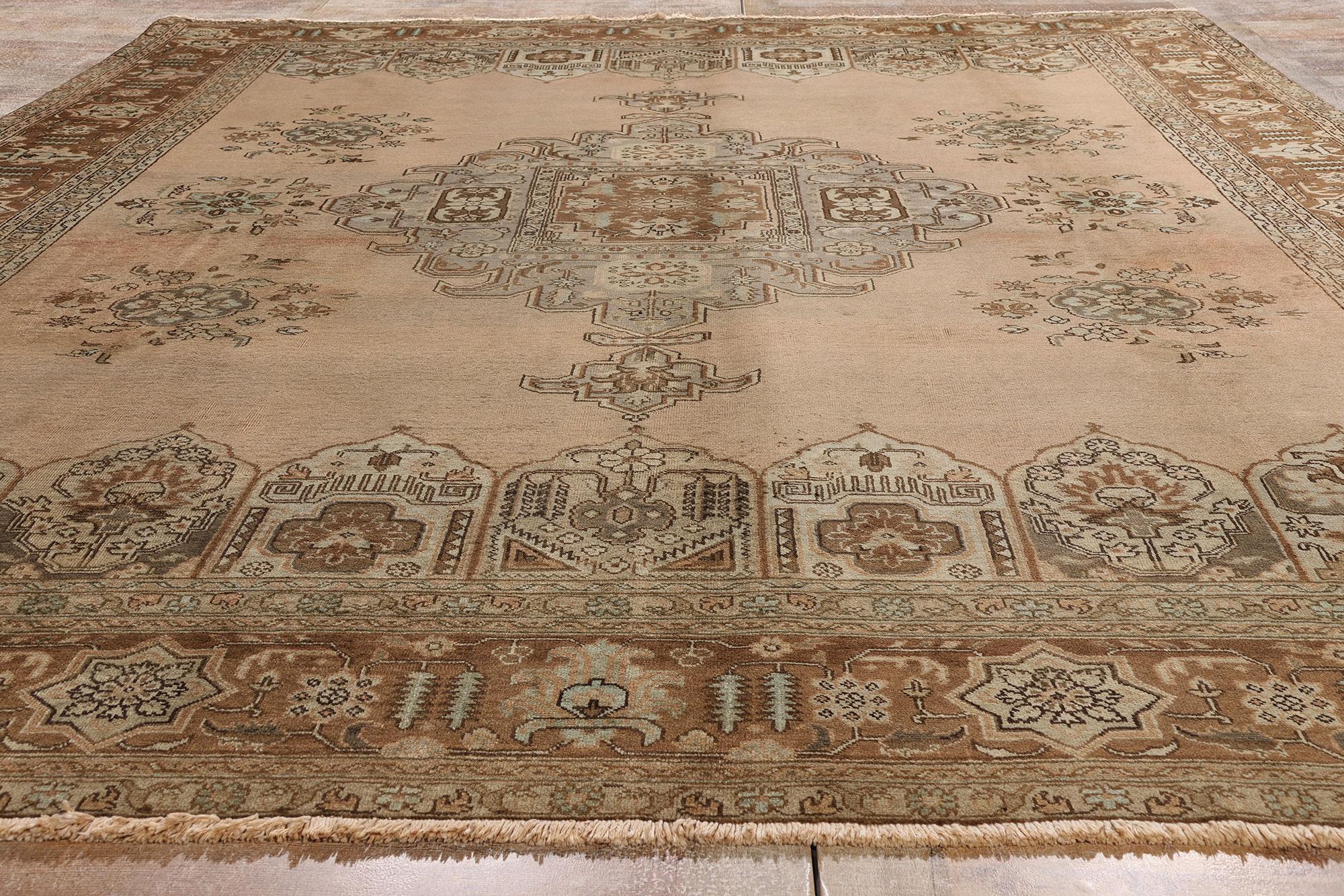Alfombra Persa Tabriz Vintage de Estilo Tradicional Lana en venta