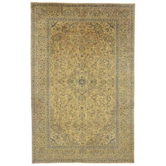 Tappeto persiano Tabriz vintage con stile tradizionale