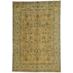 Vintage Persian Tabriz Rug with Traditional Style