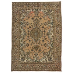 Vintage Persian Tabriz Rug with Traditional Style