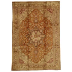 Tapis persan vintage de Tabriz de style traditionnel