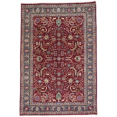 Retro Persian Tabriz Area Rug with Traditional Colonial and Federal Style