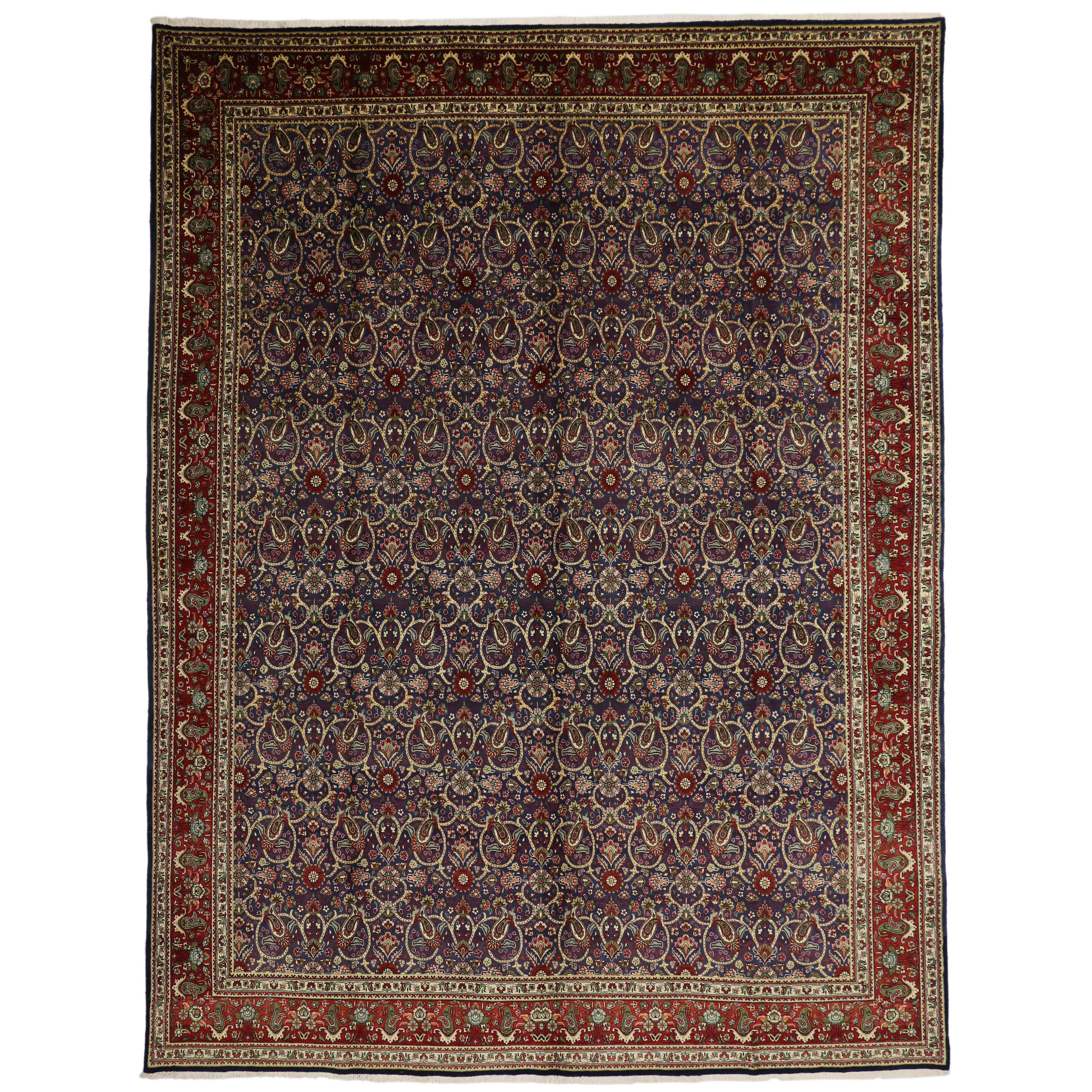 Vintage Persian Tabriz Rug with Traditional Style For Sale