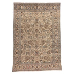 Vintage Persian Tabriz Rug, Low-Key Luxury Meets Belgian Style