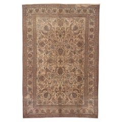 Vintage Persian Tabriz Rug, Colonial Revival Meets Belgian Chic