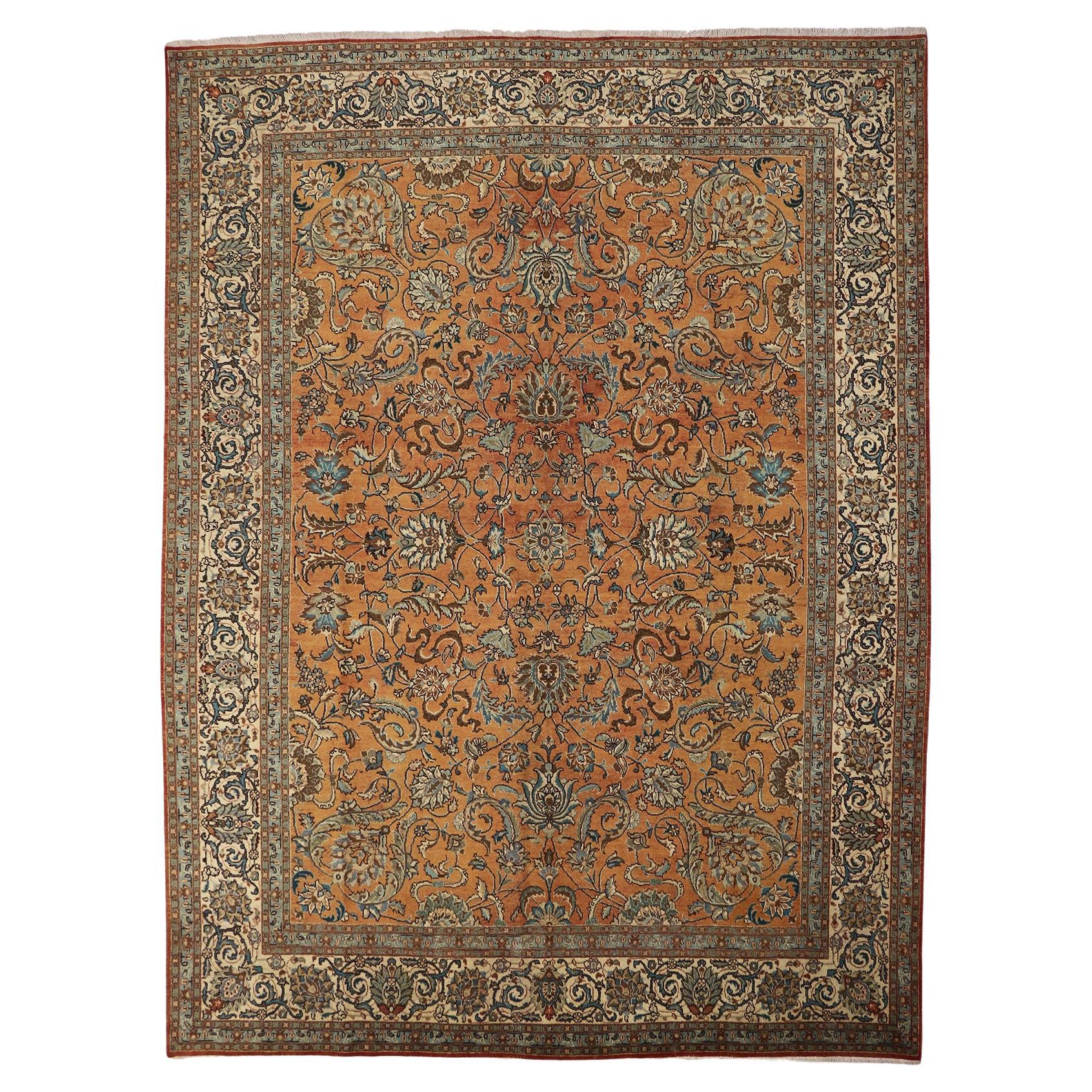 1960's Persian Tabriz Carpet with Traditional Style