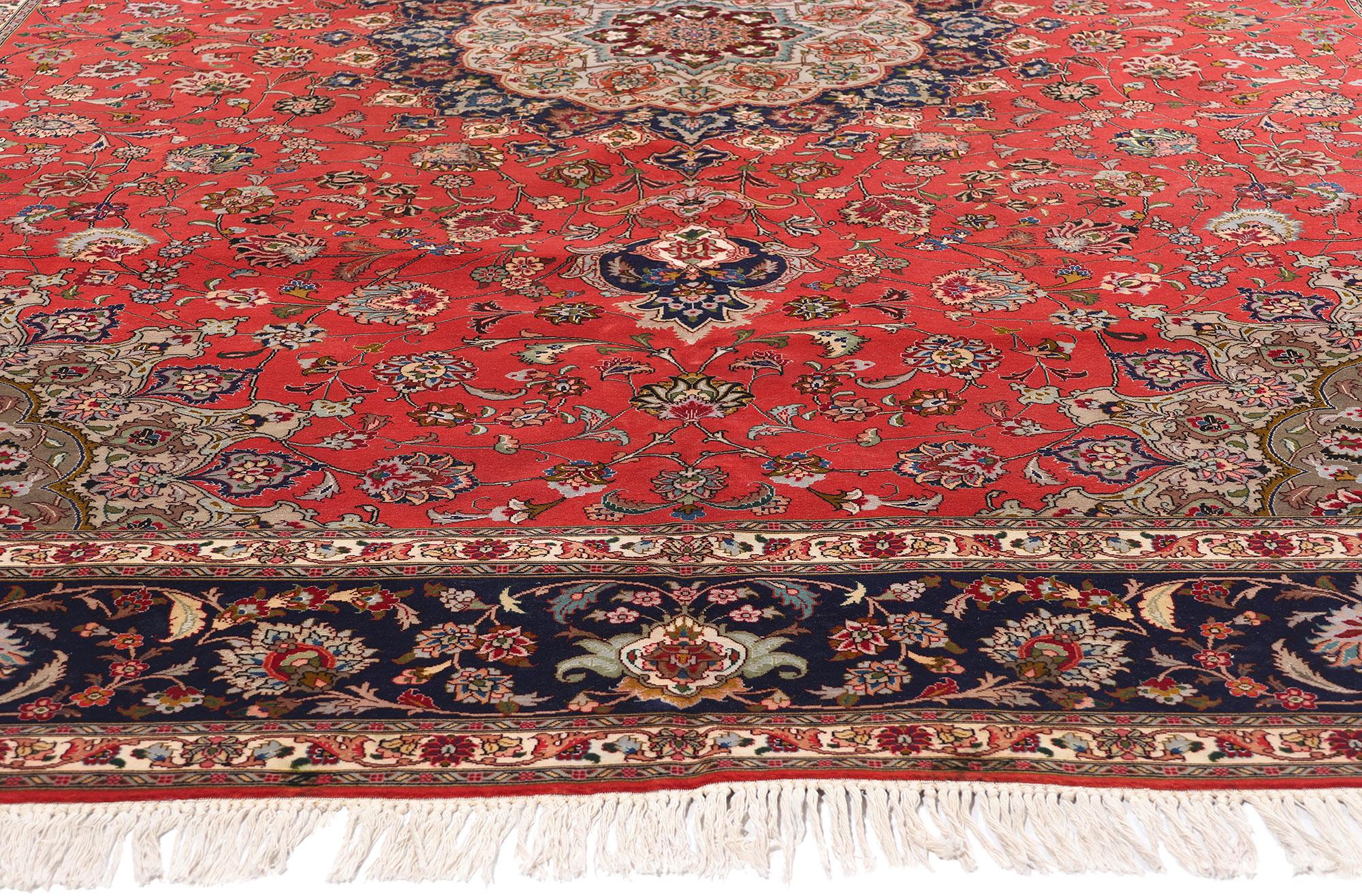 Bohémien Tappeto persiano Tabriz degli anni '50 con stile moderno in vendita