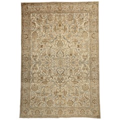 Tapis persan vintage de Tabriz avec style victorien et couleurs claires