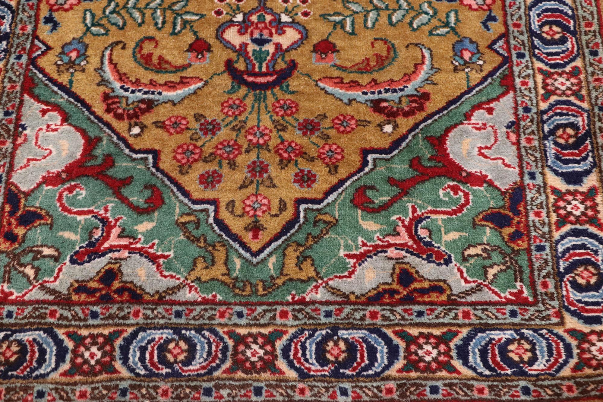 Wool Vintage Persian Tabriz Runner For Sale