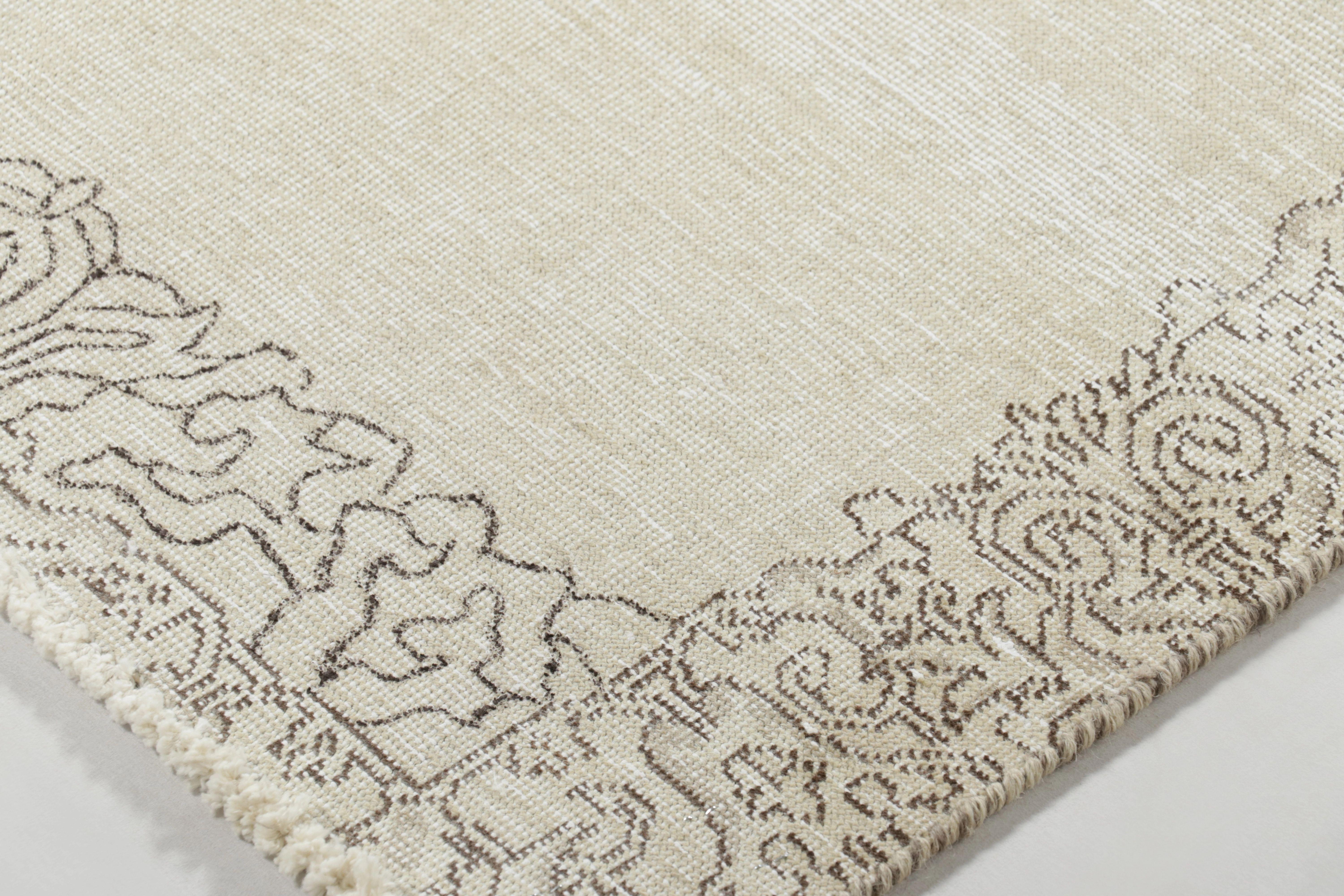 Perse Tapis de course persan vintage Tabriz, Design/One en ivoire & Rug & Kilim en vente