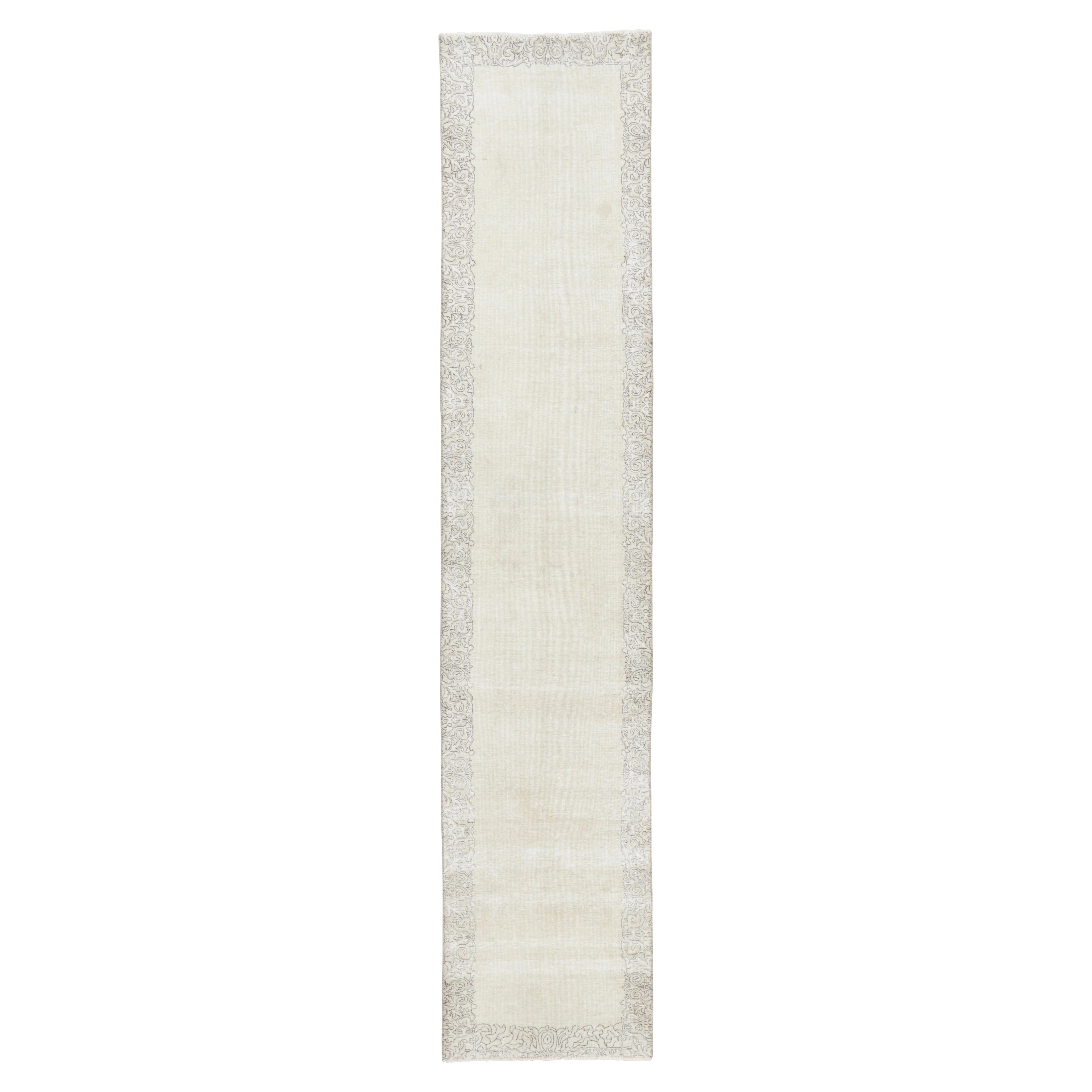 Tapis de course persan vintage Tabriz, Design/One en ivoire & Rug & Kilim en vente