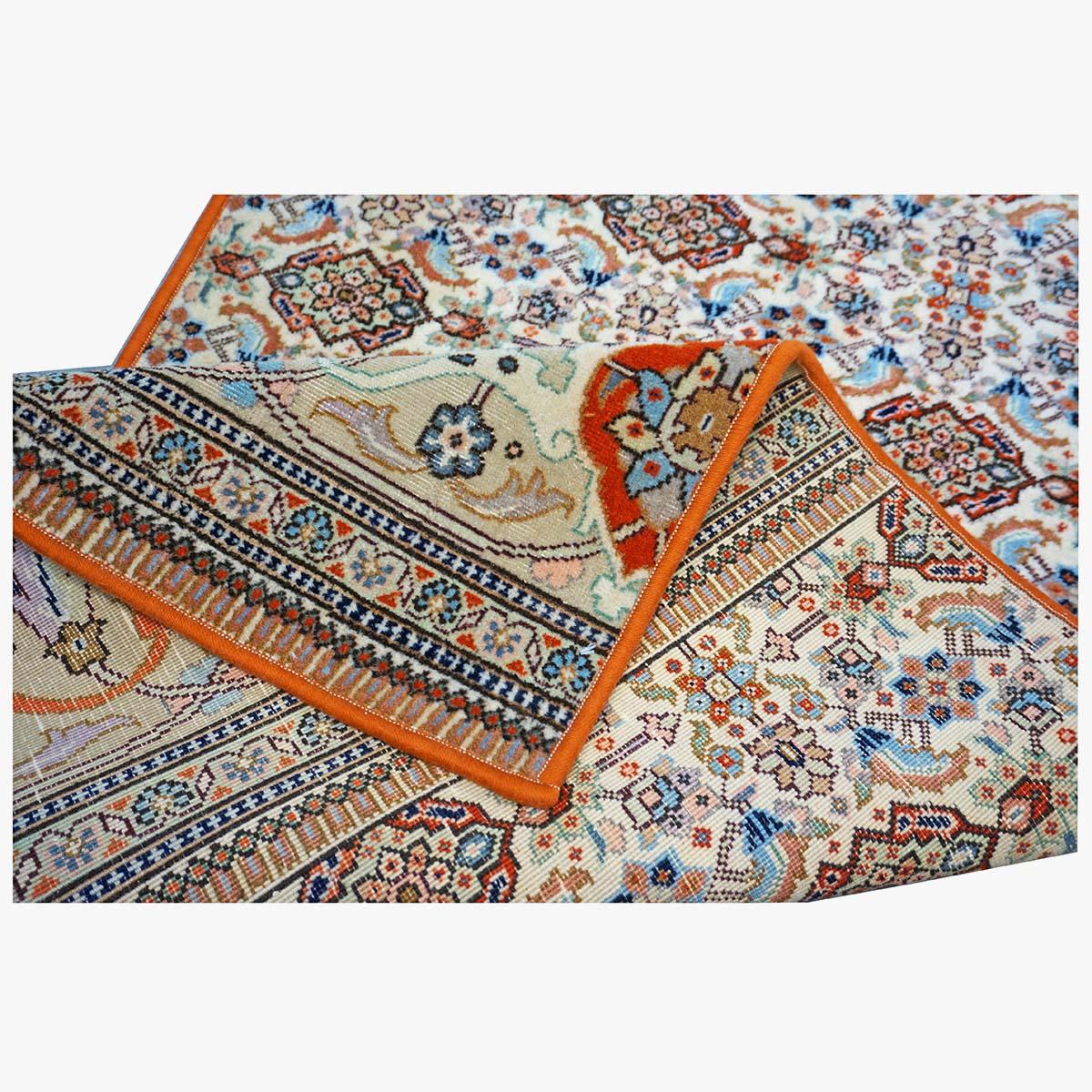 Vintage Persian Tabriz Taba Wool 3x10 Orange & Ivory Handmade Runner Rug For Sale 6