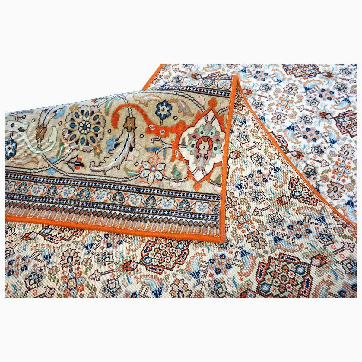 Vintage Persian Tabriz Taba Wool 3x10 Orange & Ivory Handmade Runner Rug For Sale 8