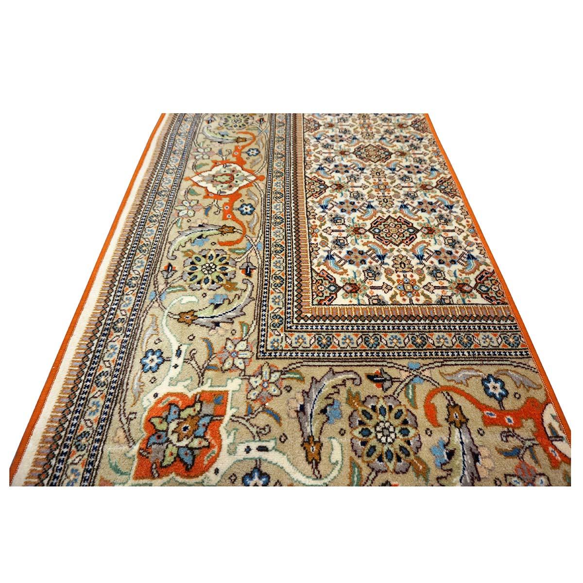 Persischer Täbris Taba-Wollteppich 3x10 Orange & Elfenbein, handgefertigt (Tabriz) im Angebot