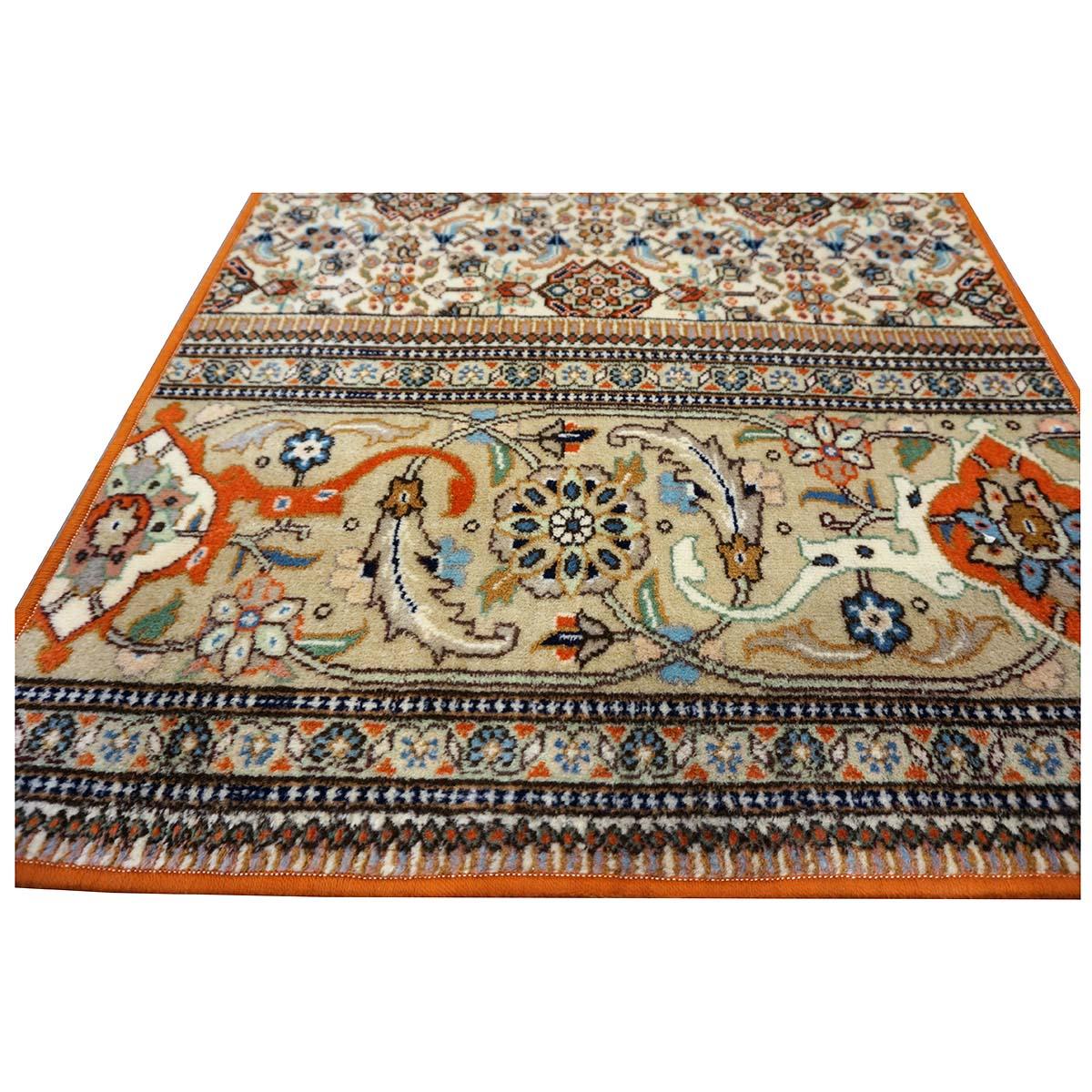Vintage Persian Tabriz Taba Wool 3x10 Orange & Ivory Handmade Runner Rug For Sale 2