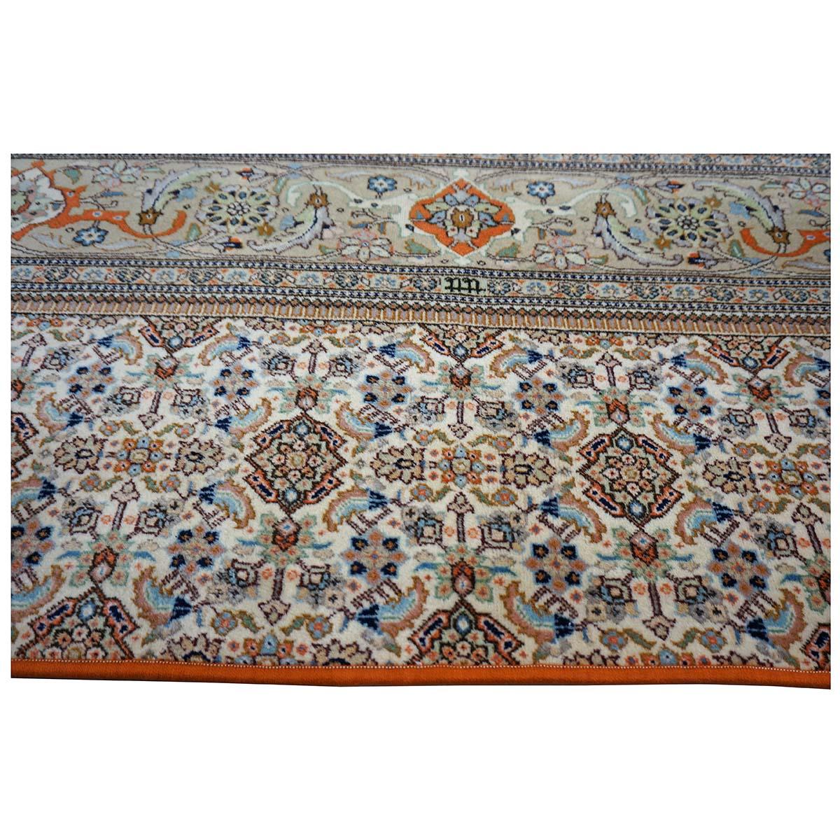 Vintage Persian Tabriz Taba Wool 3x10 Orange & Ivory Handmade Runner Rug For Sale 3