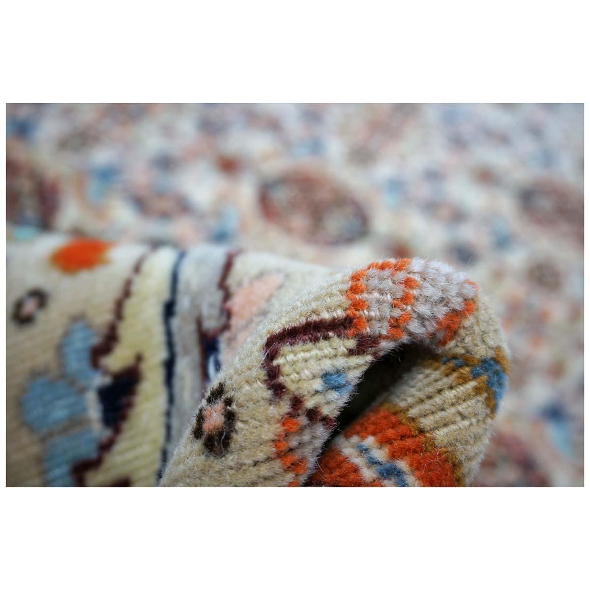 Vintage Persian Tabriz Taba Wool 3x10 Orange & Ivory Handmade Runner Rug For Sale 4