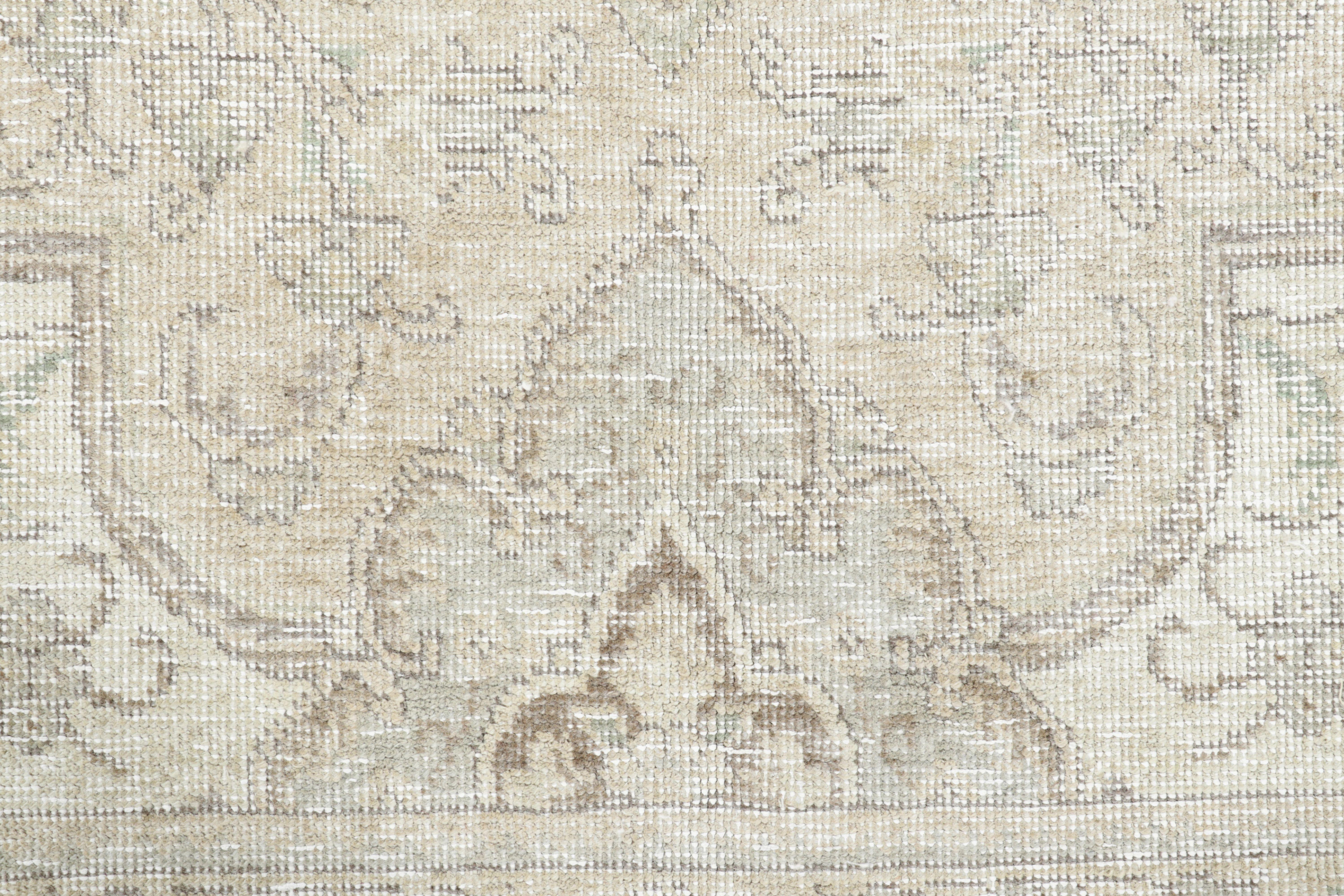 Vintage Persisch Tabriz, gewaschenes neutrales Medaillon in Creme und Grau - Rug & Kilim (Handgeknüpft) im Angebot