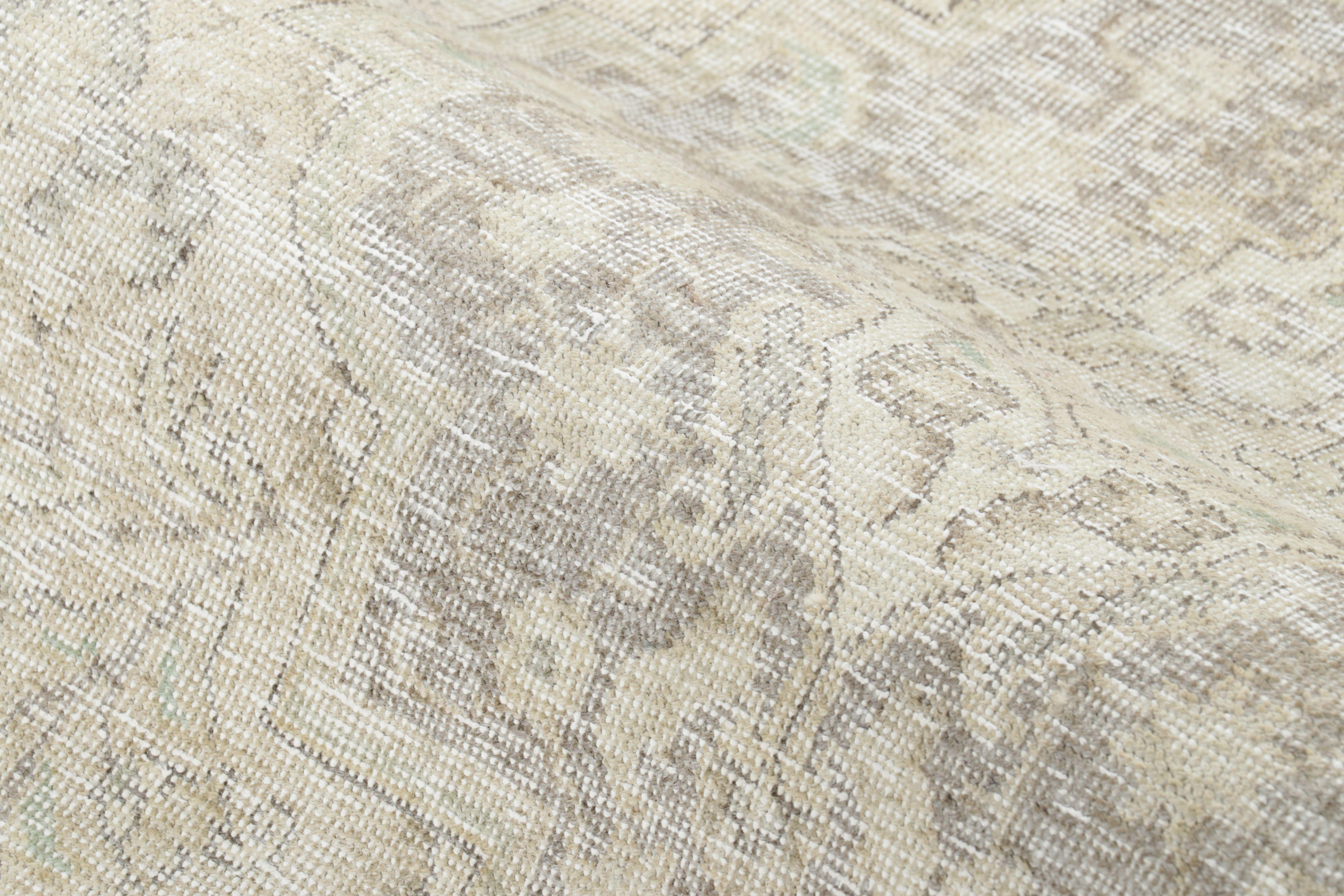 Vintage Persisch Tabriz, gewaschenes neutrales Medaillon in Creme und Grau - Rug & Kilim (Wolle) im Angebot