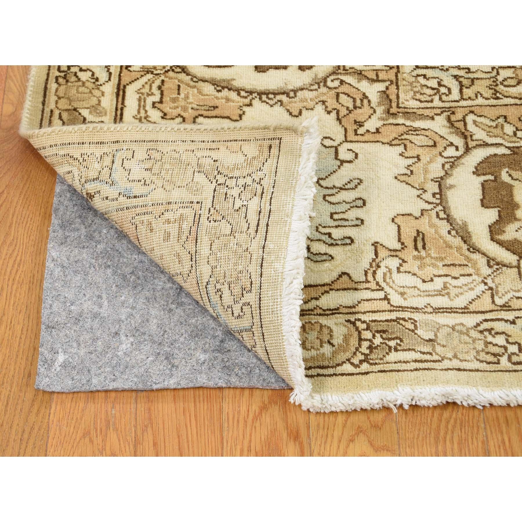 Wool Vintage Persian Tabriz with Pile Hand Knotted Oriental Rug