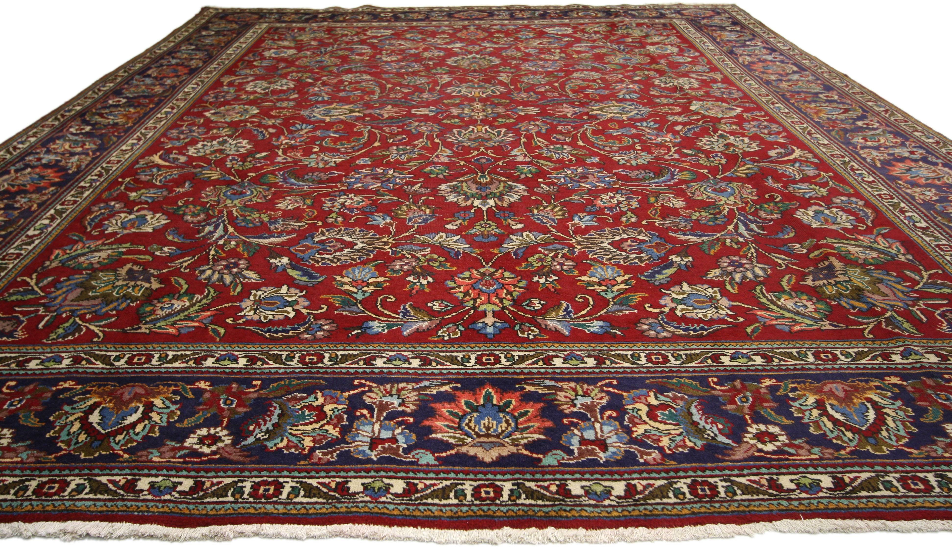 Federal Vintage Persian Tabriz with Traditional Style For Sale