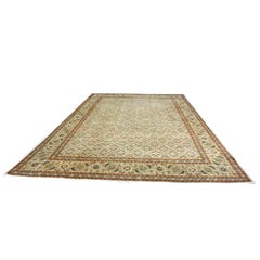 Vintage Persian Tabriz Wool 8x12 Olive, Teal & Rust Handmade Area Rug