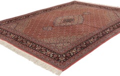 Vintage Persian Tabriz Wool and Silk Carpet