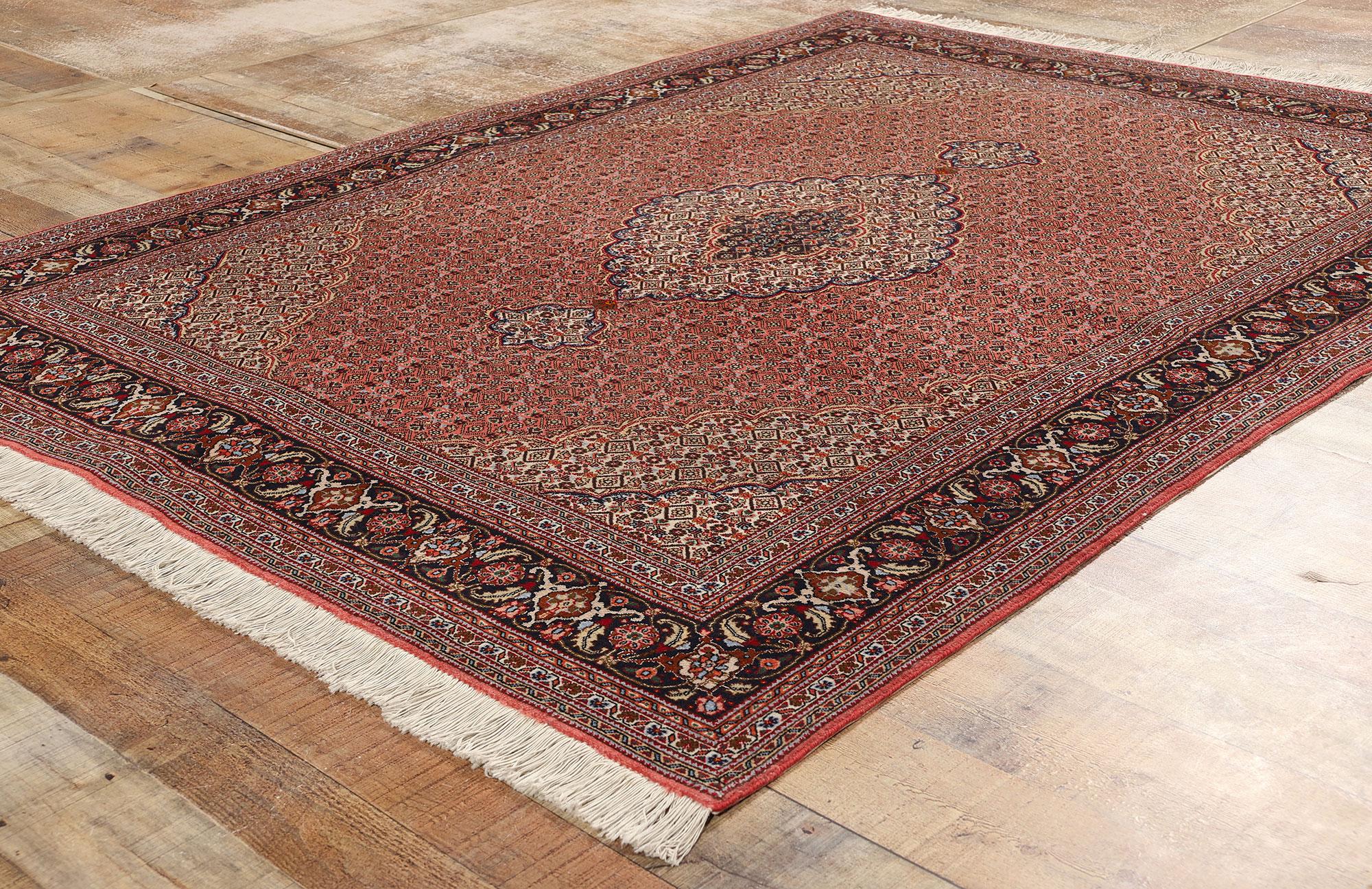Vintage Persian Tabriz Wool and Silk Carpet For Sale 2