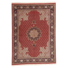 Used Persian Tabriz Wool and Silk Carpet