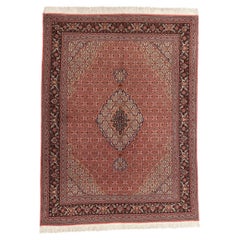 Vintage Persian Tabriz Wool and Silk Carpet