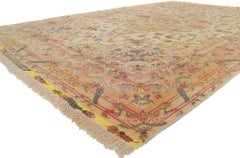 1970s Signed Vintage Persian Tabriz Wool and Silk Rug