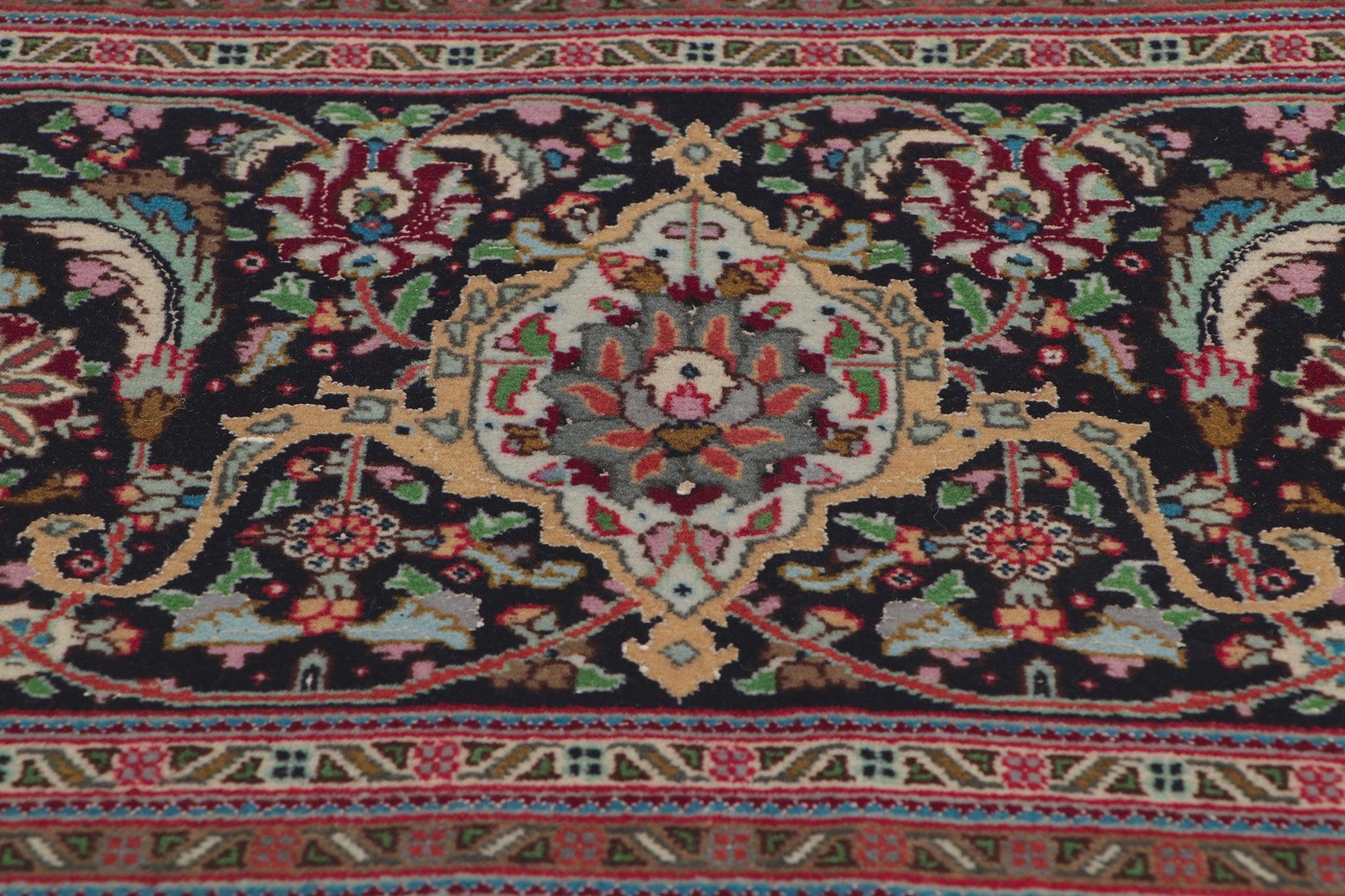 Vintage Persian Tabriz Wool & Silk Rug For Sale 1