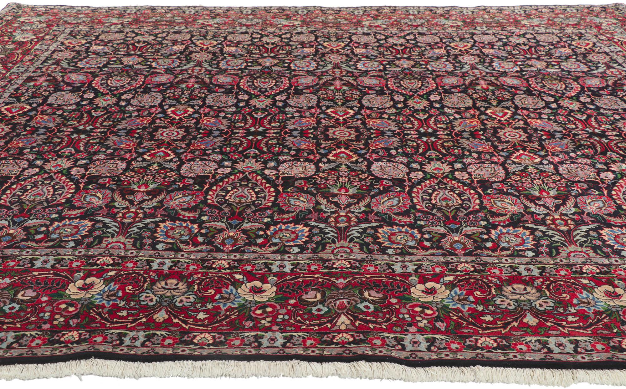 Hand-Knotted Vintage Persian Tekab Bijar Rug with All-Over Design and Early Victorian Style For Sale