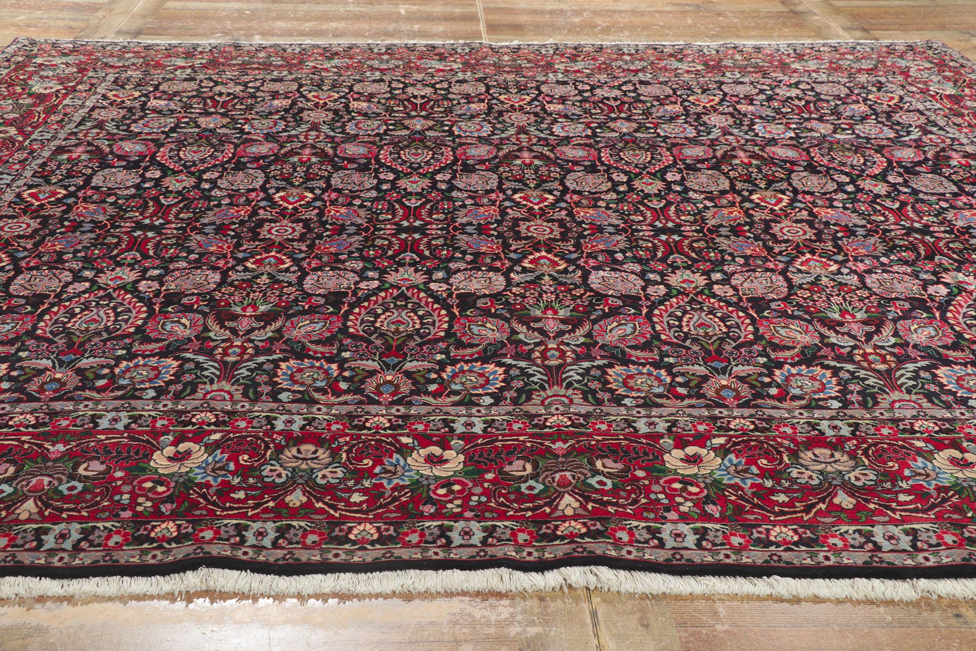 Persischer Tekab Bijar Teppich im Vintage-Stil mit All-Over-Design und frühviktorianischem Stil (Wolle) im Angebot