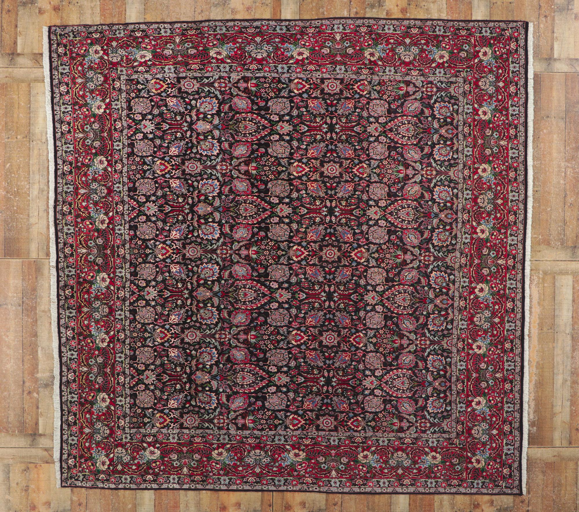 Persischer Tekab Bijar Teppich im Vintage-Stil mit All-Over-Design und frühviktorianischem Stil im Angebot 1