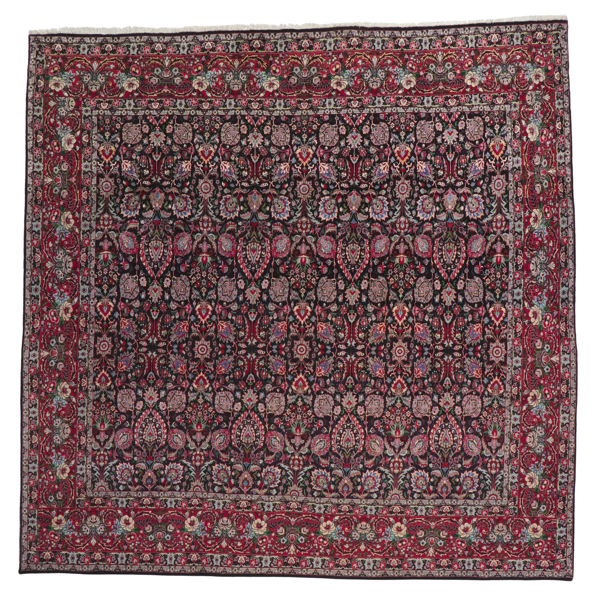 Vintage Persian Tekab Bijar Rug with All-Over Design and Early Victorian Style For Sale
