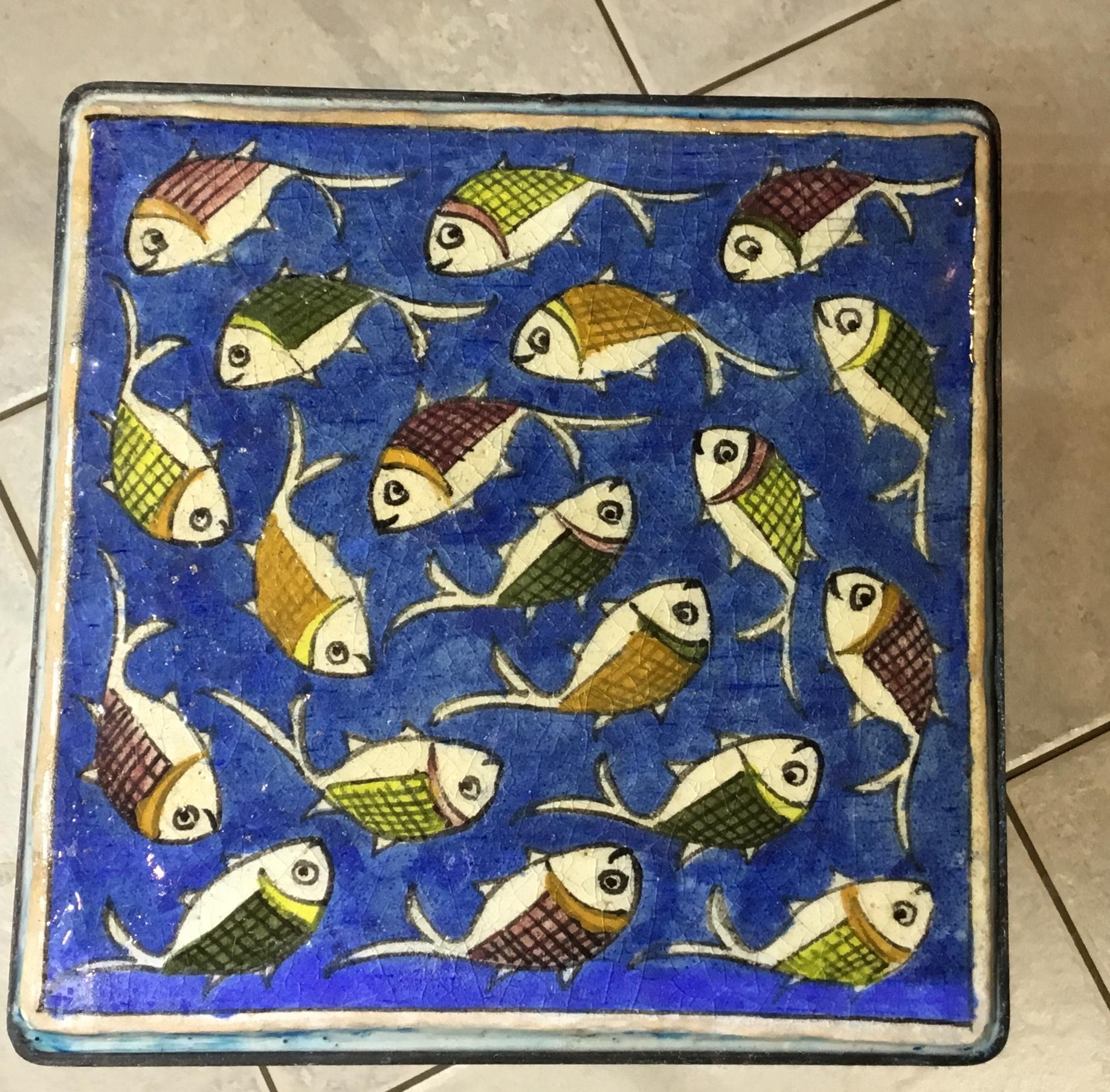 20th Century Vintage Persian Tile Small Table