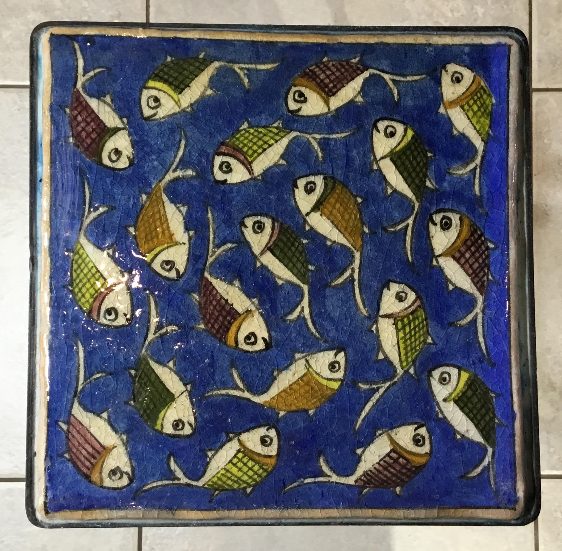 Ceramic Vintage Persian Tile Small Table