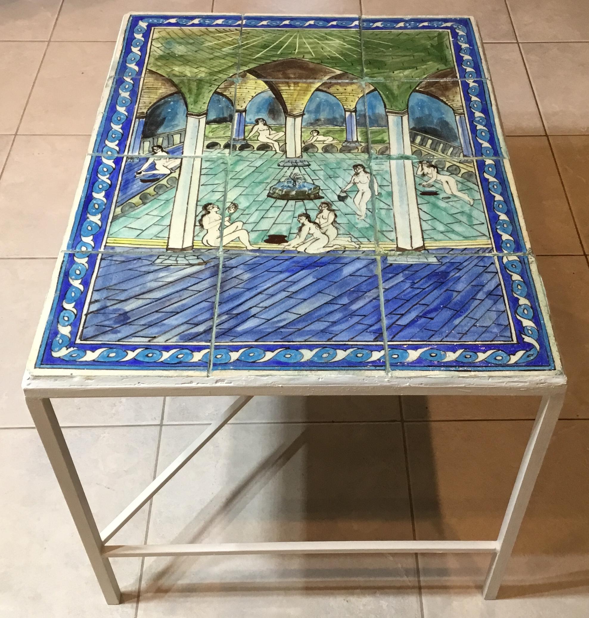 Vintage Persian Tile Top Coffee Table 14