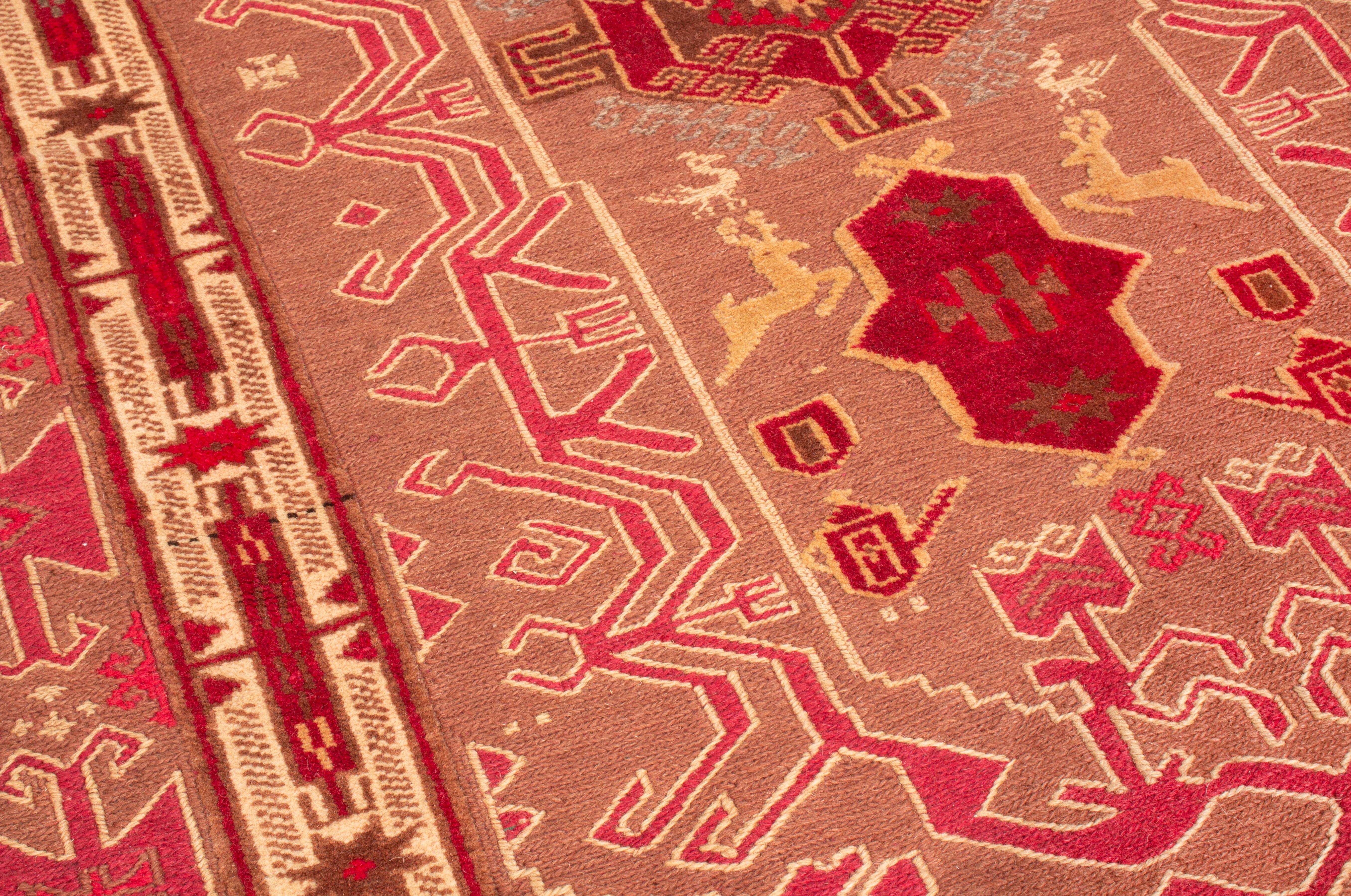 Vintage Persian Transitional Red and Golden-Beige Wool Kilim by Rug & Kilim In Good Condition For Sale In Long Island City, NY