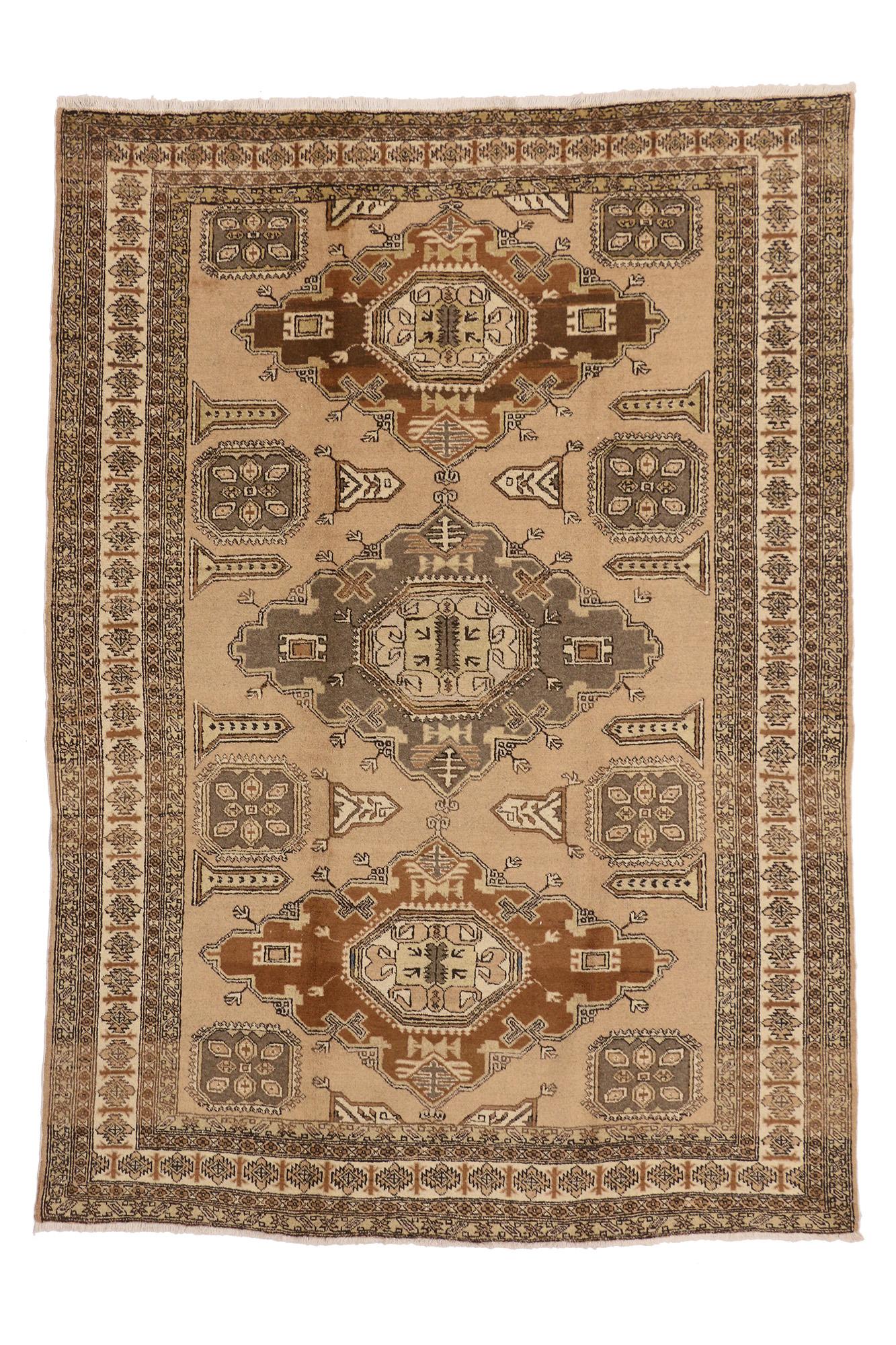 Wool Vintage Persian Tribal Ardabil Carpet For Sale