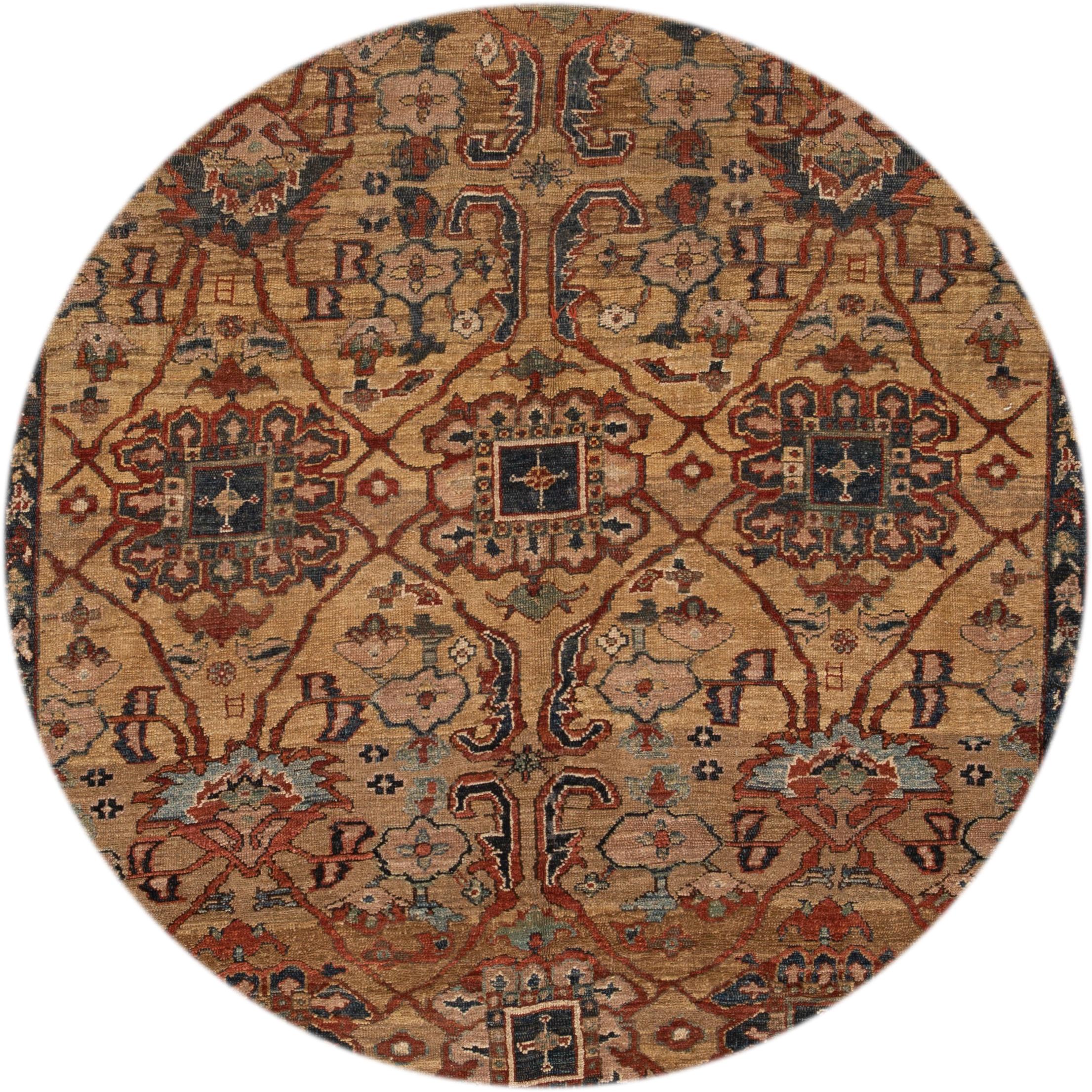 Beautiful vintage Persian Bakshaish hand knotted wool rug with the tan field, and multi-color accents in an all-over tribal design. 


This rug measures 8'2