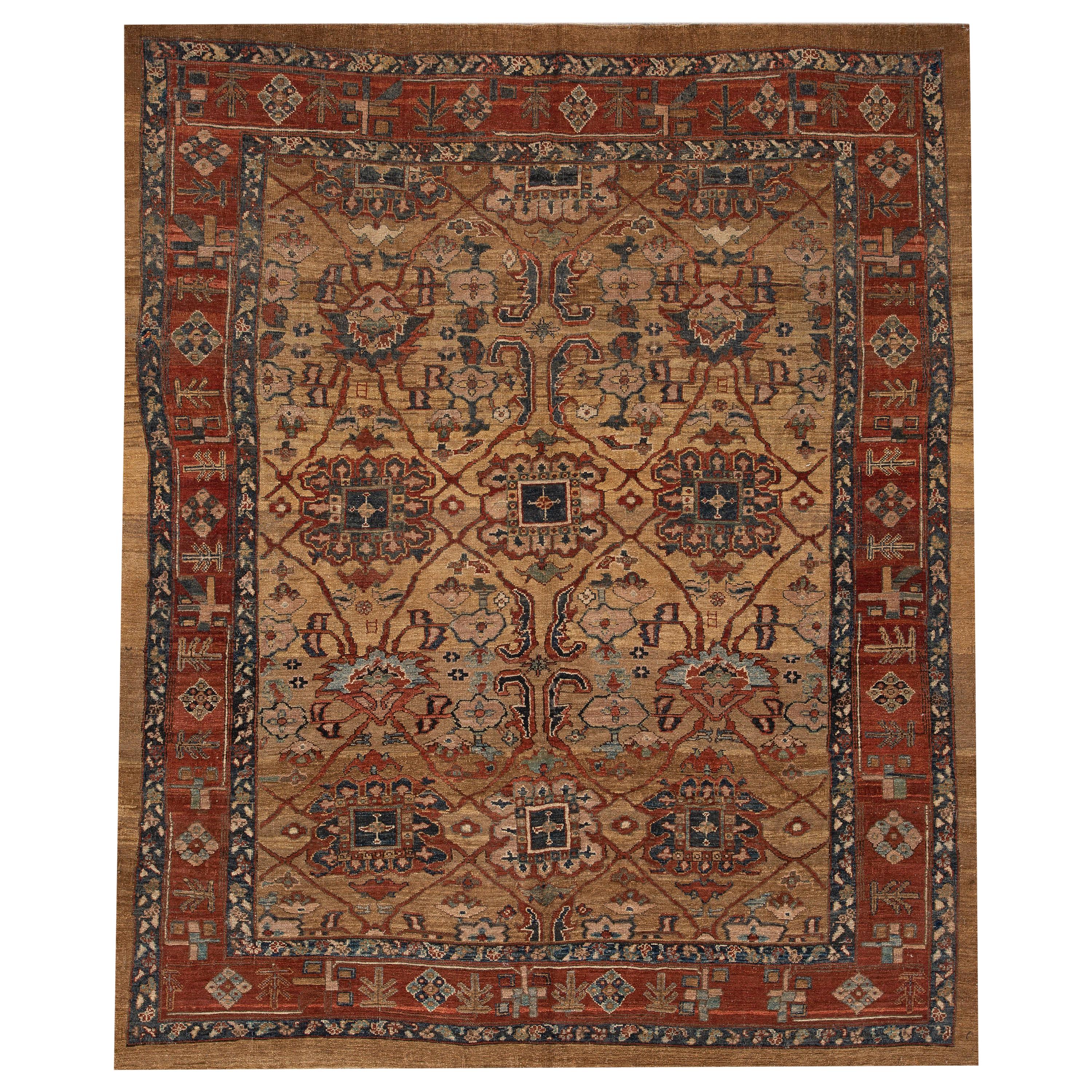 Vieux tapis persan tribal en laine Bakshaish