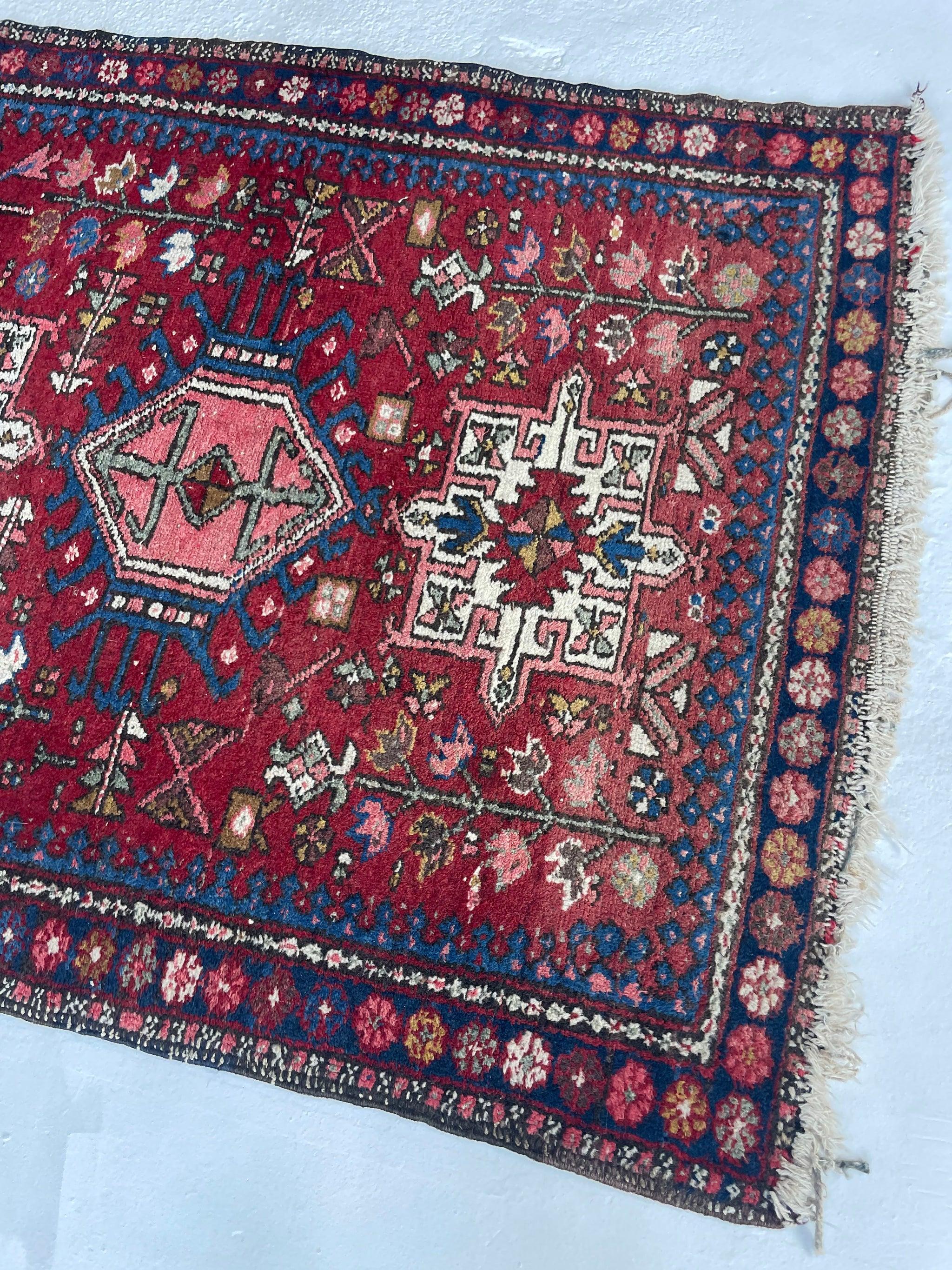 Altpersischer Karaja-Stammesteppich, ca. 1950-60er Jahre (Handgeknüpft) im Angebot