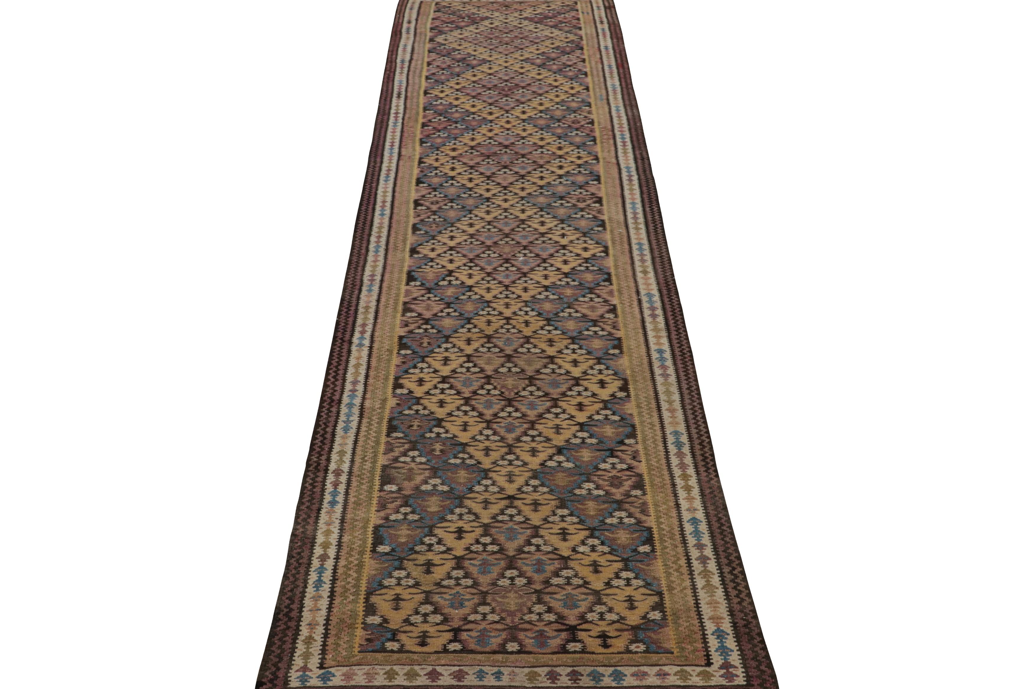 Hand-Woven Vintage Persian Tribal Kilim and Extra-long Runner Rug, from Rug & Kilim For Sale