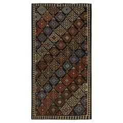 Vintage Persian Tribal Kilim in Brown with Geometric Patterns - by Rug & Kilim