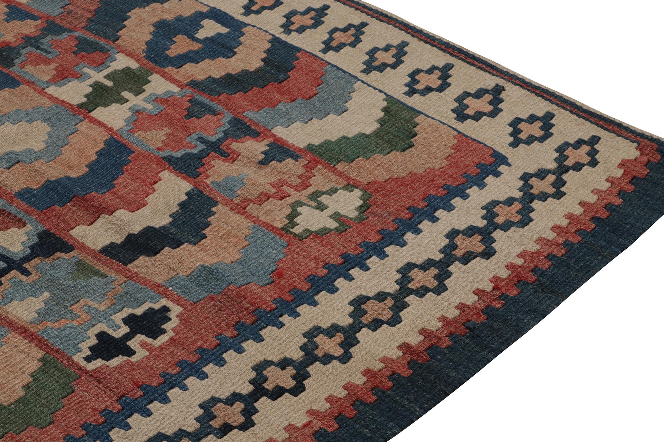 Mid-20th Century Vintage Persian Tribal Kilim in Polychromatic Geometric Pattern, by Rug & Kilim For Sale